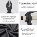 Y- STOP Hammock Chair Hanging Rope Swing Chair, Max 500 Lbs, 2 Seat Cushions - Image 4