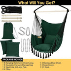 Y- STOP Hammock Chair Hanging Rope Swing, Max 500 Lbs, 2 Cushions Included - Image 6