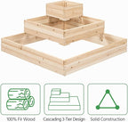 Yaheetech 3 Tier Wooden Raised Garden Bed 44.5'' L×44.5″ W×20.5″ H, - Image 7