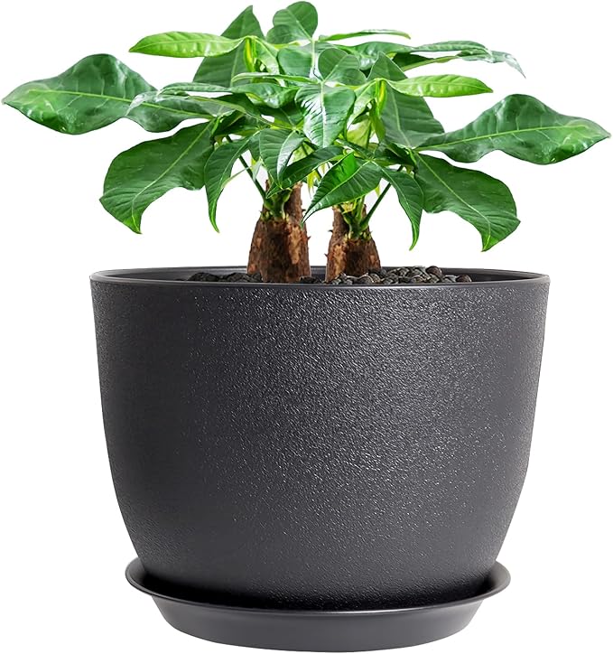 12inch Large Plant Pot, Modern Plastic Planter by UOUZ