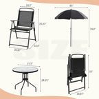 Vongrasig 6 Piece Folding Patio Dining Set, Small Metal Outdoor Garden Patio - Image 6