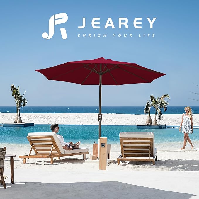 JEAREY 9FT Outdoor Patio Umbrella Outdoor Table Umbrella - Image 6