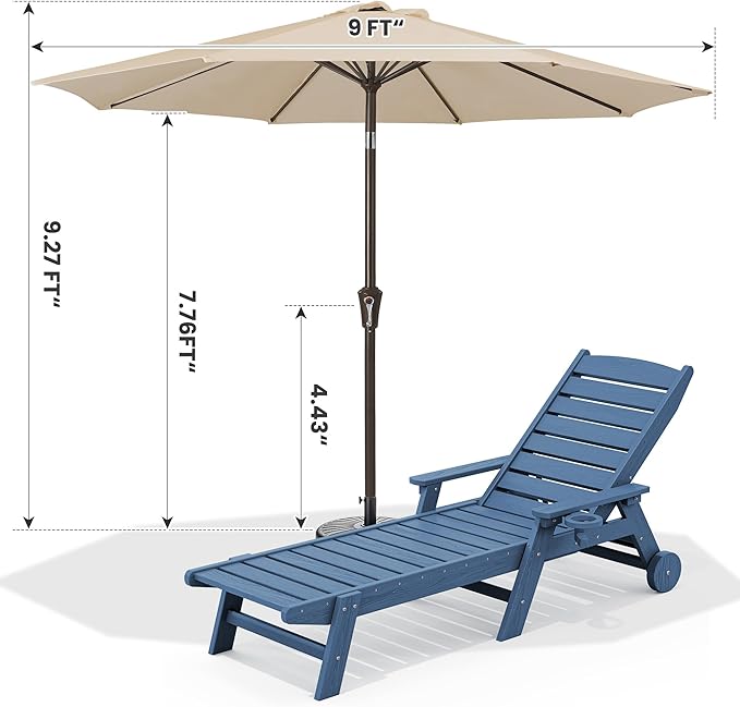 SERWALL Patio Chaise Lounge Chair Set of 2 - Image 3
