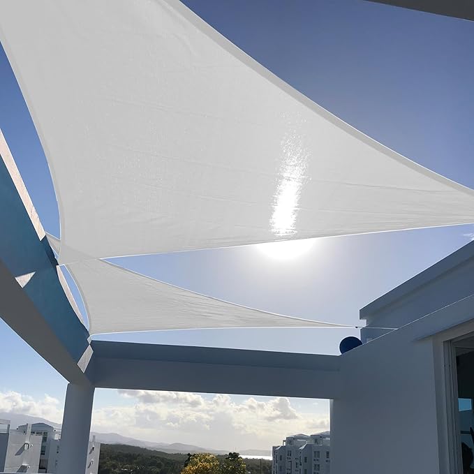 SUNNY GUARD Custom Size 19'x19'x19' Silver Grey Sun Shade Sail Triangle UV by SUNNYGUARD