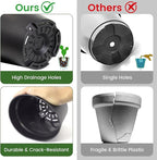 10 Pack 6 Inch Plant Pots with Drainage and Saucers, Stackable Nursery Planters - Image 3