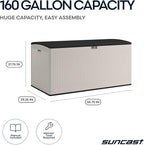 Suncast 160-Gal. Resin Extra-Large Outdoor Patio Deck Box - Image 3