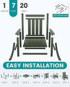 SEWALL HDPE Rocking Chair, Oversized Outdoor Rocking Chair - Image 5