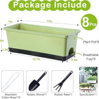 Window Box Planter 8 Pcs, 17 Inches Rectangle Flower Pots - Image 7