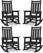 KINGYES Oversized Outdoor Rocking Chair Set of 4, All-Weather Patio Rocking by KINGYES