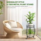 TOSKING 2 Tier Metal Plant Stand Indoor Outdoor, Rustproof Stable Plant Stands - Image 4