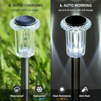 Solar Pathway Lights 10 Pack Christmas Solar Lights Outdoor Waterproof 6000K - Image 3