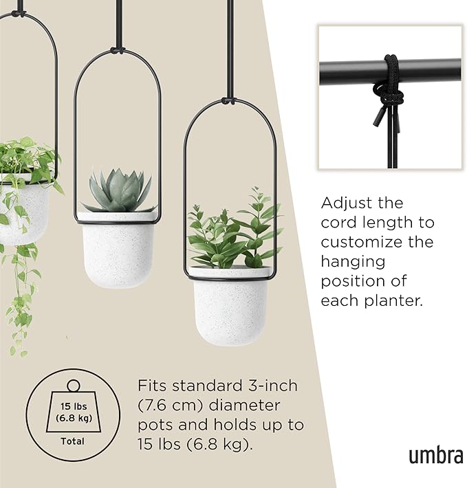 Umbra Triflora Hanging Planter for Window, Indoor Herb Garden - Image 5