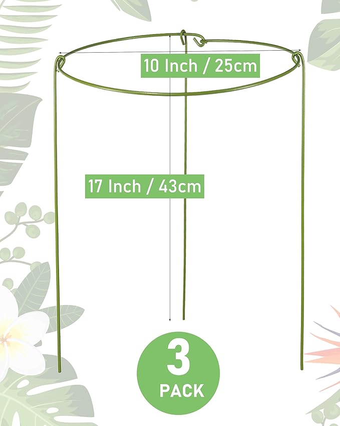 3 Pack Plant Support Stakes, Adjustable Plant Ring Cages - Image 3