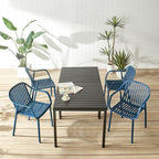 Modern Stackable Outdoor & Indoor Plastic Dining Chairs Set, Armchairs Set - Image 3