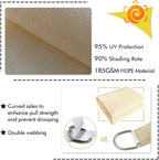 KANAGAWA 7'X7' Cream Custom Size Sun Shade Sail Square UV Block Canopy Cover - Image 3