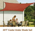 Quictent 20x16ft 185G HDPE Rectangle Sun Shade Sail Canopy 98% UV Block Outdoor - Image 8
