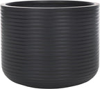SAFAVIEH Outdoor Collection Nardo Black Cement Ficonstone Planter Pot - Image 6