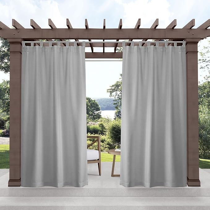 Exclusive Home Cabana Solid Indoor/Outdoor Light Filtering Hook-and-Loop Tab by Exclusive+Home