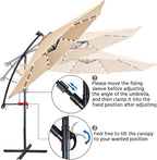 Yaheetech 10FT Solar Offset Umbrella - Image 4