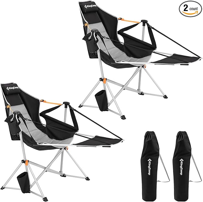 KingCamp Hammock Chair with Footrest – Heavy Duty Swinging Rocking Camping by KingCamp