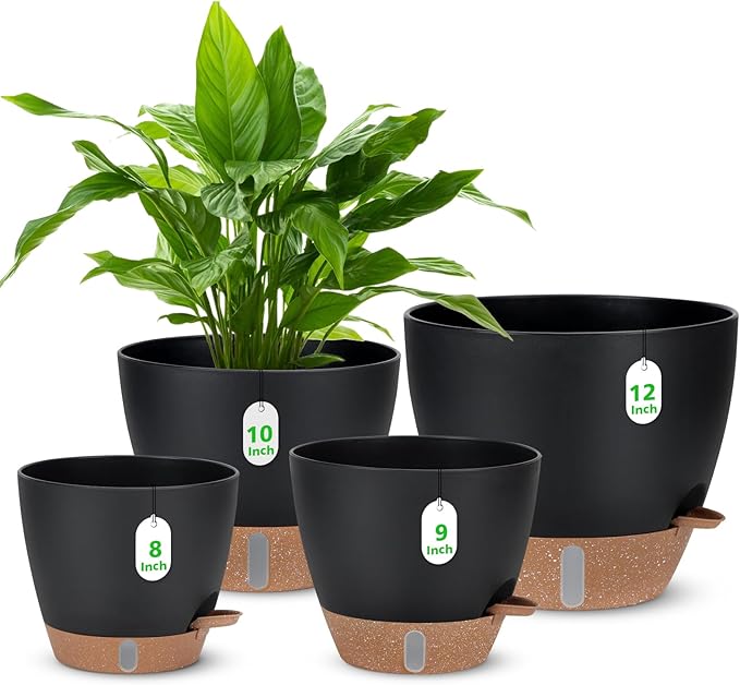 12" 10" 9" 8" Self Watering Pots by Ezmixcoop