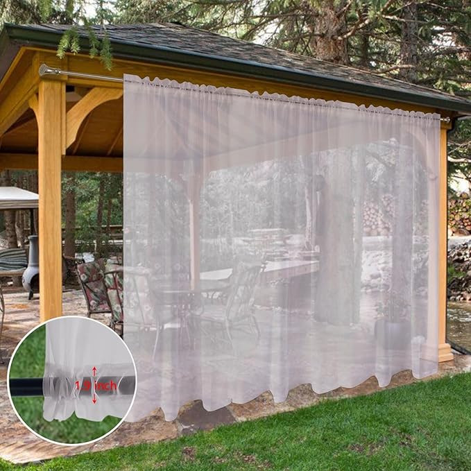 SpaceDresser Waterproof Outdoor Sheer Curtains - Image 8
