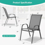 Patio Chairs Set of 4, All Weather Breathable Stackable Outdoor Dining Chairs - Image 3