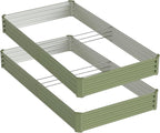 2PCS 8x4x1FT Galvanized Raised Garden Bed, Galvanized Planter Raised Garden - Image 7