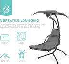 Best Choice Products Outdoor Hanging Curved Steel Chaise Lounge Chair Swing - Image 6