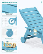 SERWALL Patio Chaise Lounge Chair, Poly Lounge Chair - Image 5