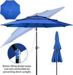 Yaheetech 3 Tier Patio Umbrella 10ft Vented Outdoor Large Market Table Umbrella - Image 6
