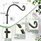 Qiang Ni Bird Feeder Hanger: 12-Inch Wall-Mounted Plant Bracket Outdoor - Image 4
