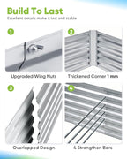 Quictent Galvanized Raised Garden Bed 6x3x2 Ft Metal Planter Box Bottomless - Image 8