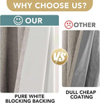 H.VERSAILTEX Linen Blackout Curtains 63 Inches Long 100% Absolutely Blackout - Image 3