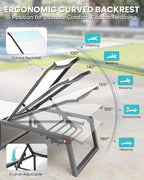 Aluminum Chaise Lounge Outdoor Set of 2, Foldable & Assembly Free Patio Pool - Image 4