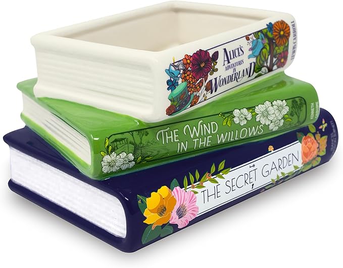 Steel Mill & Co Original Small Book-Shaped Decorative Planter, Ceramic Planter - Image 2