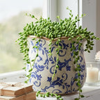 Retro Distressed Ceramic Flower Pots, Antique Crackle Glaze Planters - Image 2