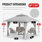 CROWN SHADES 11X11 Outdoor Pop Up Gazebo Base 10X10 Patio Gazebos Patented - Image 6