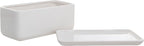 MyGift 10 Inch Modern Unglazed White Ceramic Indoor Plant Pot - Image 6