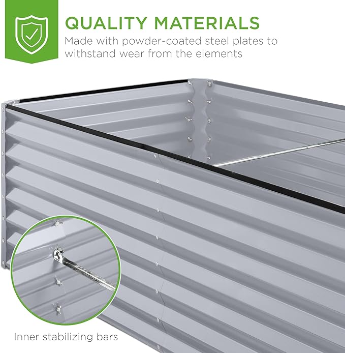Best Choice Products 6x3x2ft Outdoor Metal Raised Garden Bed, Deep Root Box - Image 6