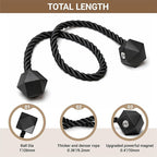 Hion Magnetic Curtain Tiebacks Black 6 Pack, Curtain Tiebacks Buckles Holdbacks - Image 2