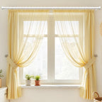 Curtain Rods for Windows 48 to 84, 1 Inch Adjustable White Heavy Duty Long - Image 3