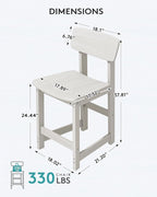 SERWALL Outdoor Bar Stools Set of 2, All Weather HDPE 25" Counter Height Bar - Image 2
