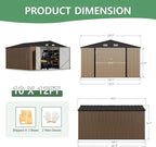 Devoko 10x12 FT Outdoor Storage Shed, Large Metal Storage Sheds - Image 3