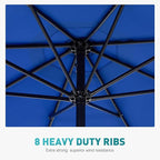OLIXIS 9ft Patio Umbrella with Tilt and Crank Button & 8 Sturdy Ribs Waterproof - Image 4