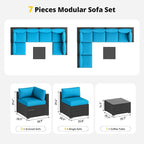 Aoxun Patio Furniture Set, 7 Piece Outdoor Sectional Sofas - Image 6