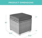 Best Choice Products Set of 2 Wicker Ottomans, Additional Seating, Side Table - Image 2