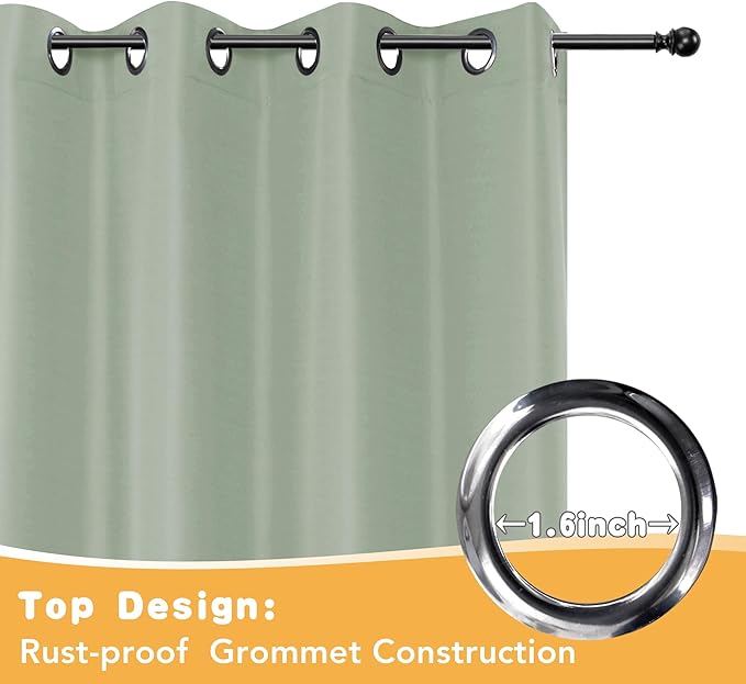 HolidayIdeas Outdoor Curtains for Patio Waterproof, 4 Panels - Image 4