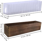 Winlyn Rustic Wooden Planter Box 17.3" L x 3.9" W x 3.9" H Brown Rectangular - Image 2