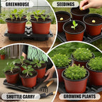 4 Cell Round Nursery Pot Trays for 5-6 Inch Pots, Thickened Sturdy Seedling Pot - Image 6